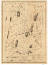 Fitchburg 1830 - Old Map  Worcester County - Massachusetts Cities Other