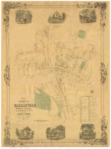 Greenfield 1852 - Old Map Reprint Franklin County - Massachusetts Cities Other