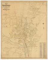 Greenfield 1895 - Old Map Reprint Franklin County - Massachusetts Cities Other