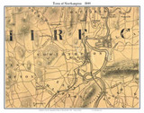 Northampton 1844 - Old Map Custom Print Hampshire County - Massachusetts Cities Other