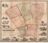 Southborough 1856 - Old Map  Worcester County - Massachusetts Cities Other