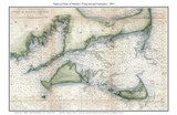 Martha's Vineyard & Nantucket Custom 1857 USCGS (Seacoast - Nantucket Shoals) - Old Map Custom Print CC-Seacoast