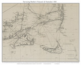 Martha's Vineyard & Nantucket 1881 USCGS (Seacoast - Nantucket Shoals) - Old Map Custom Print