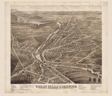 Great Falls & Berwick BPL, Maine 1877 Bird's Eye View