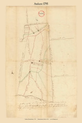 Amherst, Massachusetts 1795 Old Town Map Reprint - Roads Place Names  Massachusetts Archives Amherst, Massachusetts 1795 Old Town Map Reprint - Roads Place Names  Massachusetts Archives