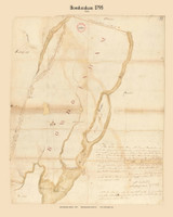 Bowdoinham, Maine 1795 Old Town Map Reprint - Roads Place Names Massachusetts Archives