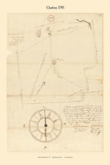 Charlton, Massachusetts 1795 Old Town Map Reprint - Roads Place Names  Massachusetts Archives
