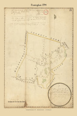 Framingham, Massachusetts 1794 Old Town Map Reprint - Roads Place Names  Massachusetts Archives Framingham, Massachusetts 1794 Old Town Map Reprint - Roads Place Names  Massachusetts Archives