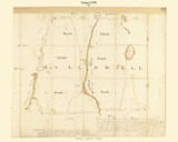 Hallowell, Maine 1795 Old Town Map Reprint - Roads Place Names Massachusetts Archives
