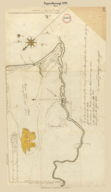 Pepperellborough Saco, Maine 1794 Old Town Map Reprint - Roads Place Names  Massachusetts Archives