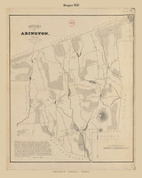 Abington, Massachusetts 1830 Old Town Map Reprint - Roads Homeowner Names Place Names Massachusetts Archives