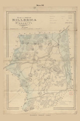 Billerica, Massachusetts 1831 Old Town Map Reprint - Roads Place Names - Massachusetts Archives