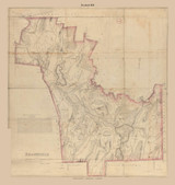 Brookfield, Massachusetts 1830 Old Town Map Reprint - Roads Place Names Massachusetts Archives