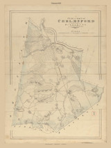 Chelmsford, Massachusetts 1831 Old Town Map Reprint - Roads Place Names Massachusetts Archives