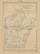 Concord, Massachusetts 1830 Old Town Map Reprint - Roads Homeowner Names Place Names Massachusetts Archives