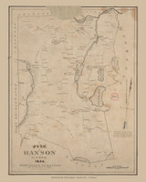 Hanson Lithograph, Massachusetts 1830 Old Town Map Reprint - Roads Homeowner Names Place Names Massachusetts Archives