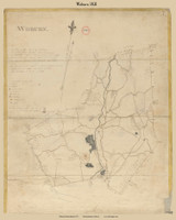 Woburn, Massachusetts 1831 Old Town Map Reprint - Roads Place Names Massachusetts Archives