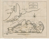 Martha's Vineyard 1784 de Crevecour - Old Map Custom Print 1-Town