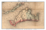Martha's Vineyard 1861 H.F. Walling - Old Map Custom Print