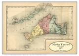 Martha's Vineyard & The Islands 1871 Walling & Gray - Old Map Custom Print