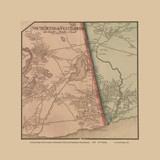 South Dennis and West Harwich Villages - Massachusetts 1858 Old Town Map Custom Print - Barnstable Co.