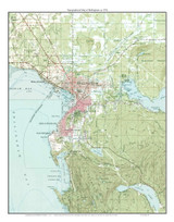 Bellingham 1954 - Custom USGS Old Topo Map - Washington State 15x15