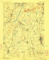 Dedham, Massachusetts 1894 (1909) USGS Old Topo Map Reprint 15x15 MA Quad 352580