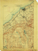 Dunkirk, NY 1900 (1900) USGS Old Topo Map 15x15 NY Quad
