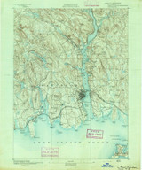 New London, CT 1892 (1892) USGS Old Topo Map 15x15 NY Quad
