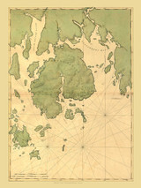 Mount Desert Island - Color Copy, Maine Old Map Reprint Des Barres 1776 - Cities Other