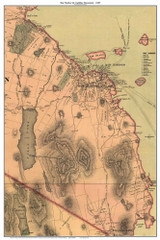 Bar Harbor & Cadillac Mountain, Maine Old Map Custom Print Colby & Stuart 1887 - Cities Other MDI ColbyStuart