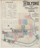 Holyoke Massachusetts 1884 - Fire Insurance Index - Old Map Reprint