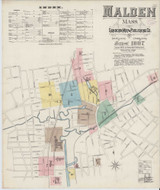 Malden Massachusetts 1887 - Fire Insurance Index - Old Map Reprint