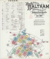 Waltham Massachusetts 1897 - Fire Insurance Index - Old Map Reprint