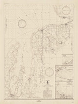 Grand Traverse Bay to Little Traverse Bay 1947 Lake Michigan Harbor Chart Reprint Great Lakes 7 - 706