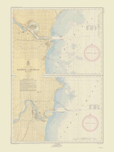 Manitowoc and Sheboygan 1954 Lake Michigan Harbor Chart Reprint Great Lakes 7 - 735