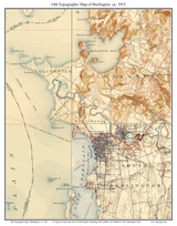 Burlington 1915 - Custom USGS Old Topo Map - Vermont - Lake Champlain