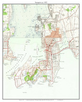 Newport 1955 - Custom USGS Old Topo Map - Rhode Island