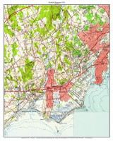 Fairfield Seacoast - Sasco Hill - 7x7 Coast 6 1951 - Custom USGS Old Topo Map - Connecticut
