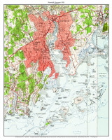 Norwalk Seacoast - Islands - Rowayton - Noroton Point - 7x7 Coast 4 1951 - Custom USGS Old Topo Map - Connecticut