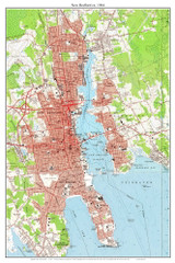 New Bedford 1964 - Custom USGS Old Topo Map - Massachusetts 7x7 Custom