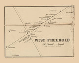 West Freehold Village, New Jersey 1861 Old Town Map Custom Print - Monmouth Co.