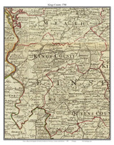 Kings County (County Offaly), Ireland 1790 Roque - Old Map Custom Reprint