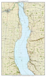 Cayuga Lake and Seneca Falls 1943 - Custom USGS Old Topo Map - New York - Finger Lakes