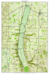 Conesus Lake 1942 - Custom USGS Old Topo Map - New York - Finger Lakes