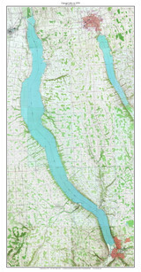 Cayuga Lake 1974 - Custom USGS Old Topo Map - New York - Finger Lakes