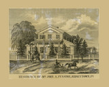 John Funston Residence, Pennsylvania 1860 Old Town Map Custom Print - Columbia Co.