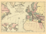 The Scripture World and Surroundings Showing Distances from New York - 1881 Hardesty - World Atlases