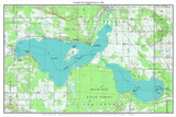 Crooked Lake and Pickerel Lake 1982 - Custom USGS Old Topo Map - Michigan 2