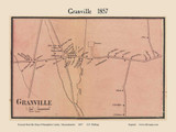 Granville Village, Massachusetts 1857 Old Town Map Custom Print - Hampden Co.